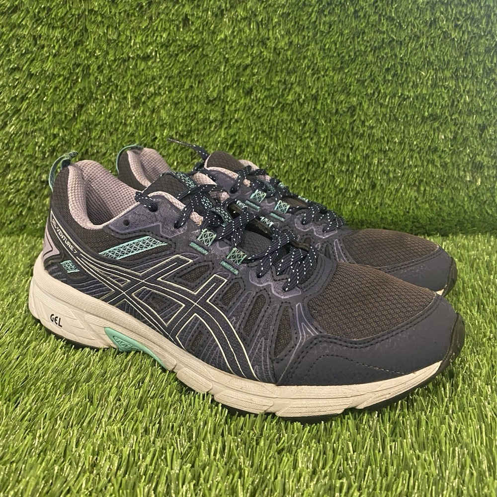 ASICS GEL VENTURE 7 Shoes Women's Sz 9.5 NAVY BLUE‎ TEAL RUNNING SNEAKER